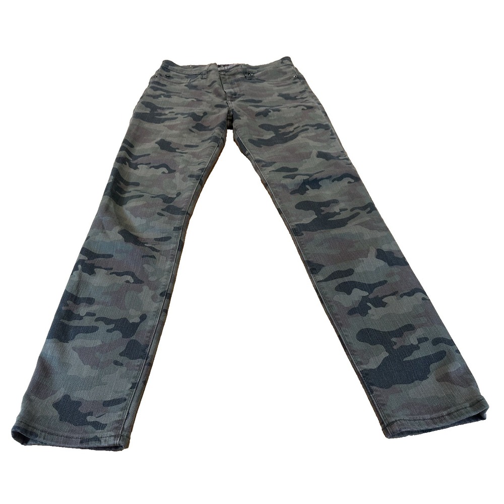 Hudson Jeans Barbara High Waist Super Skinny Green Camo Womens Size 29